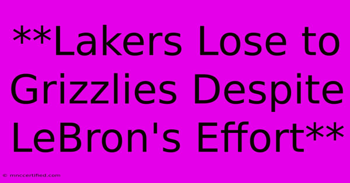 **Lakers Lose To Grizzlies Despite LeBron's Effort**