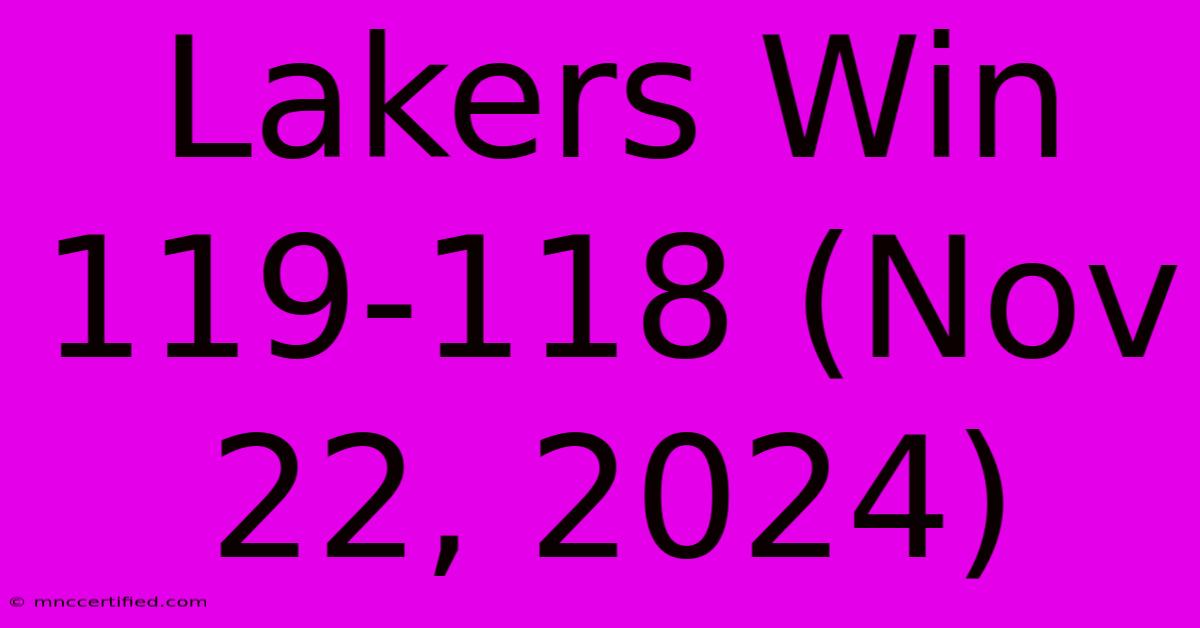 Lakers Win 119-118 (Nov 22, 2024)