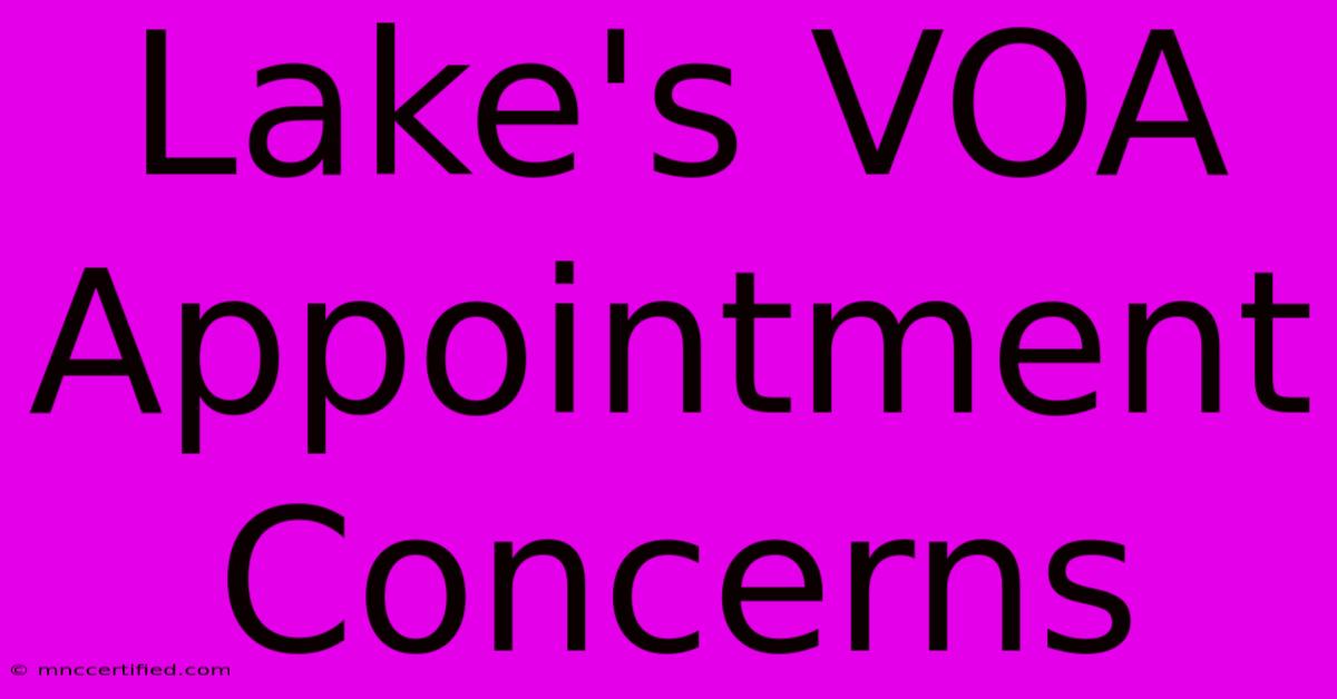 Lake's VOA Appointment Concerns