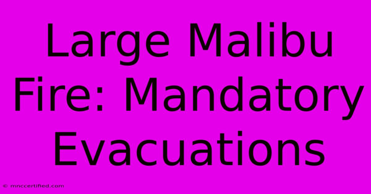 Large Malibu Fire: Mandatory Evacuations