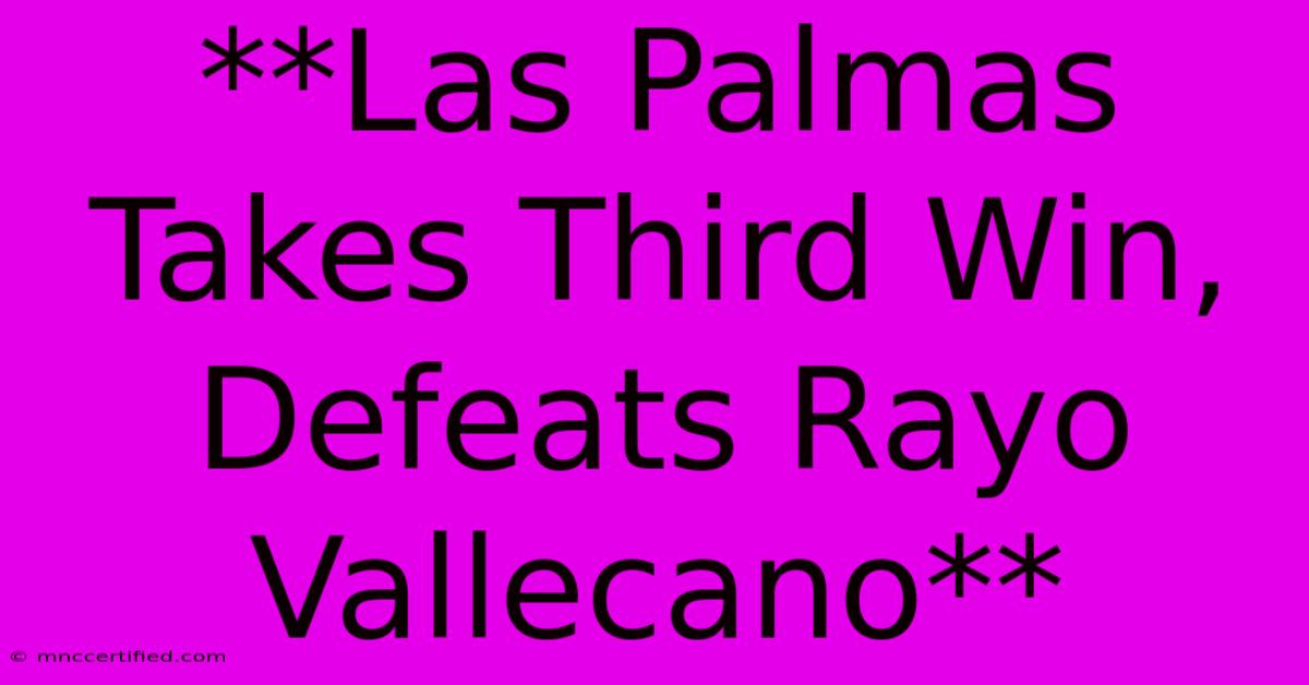 **Las Palmas Takes Third Win, Defeats Rayo Vallecano** 