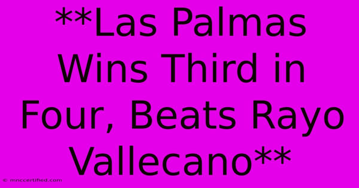 **Las Palmas Wins Third In Four, Beats Rayo Vallecano** 