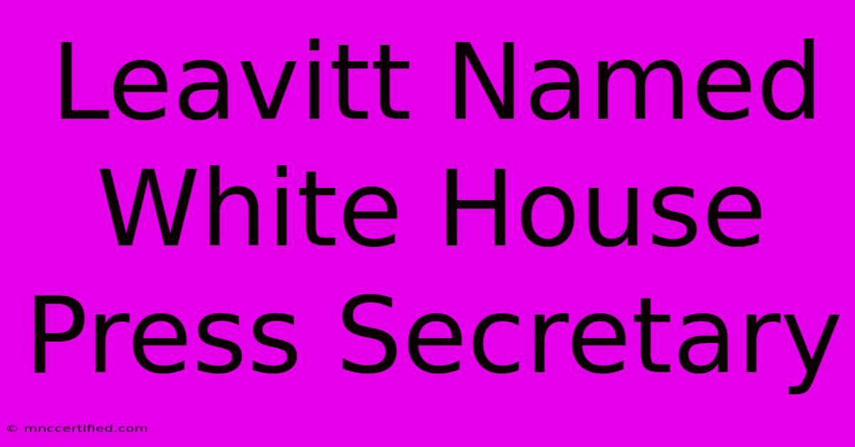 Leavitt Named White House Press Secretary