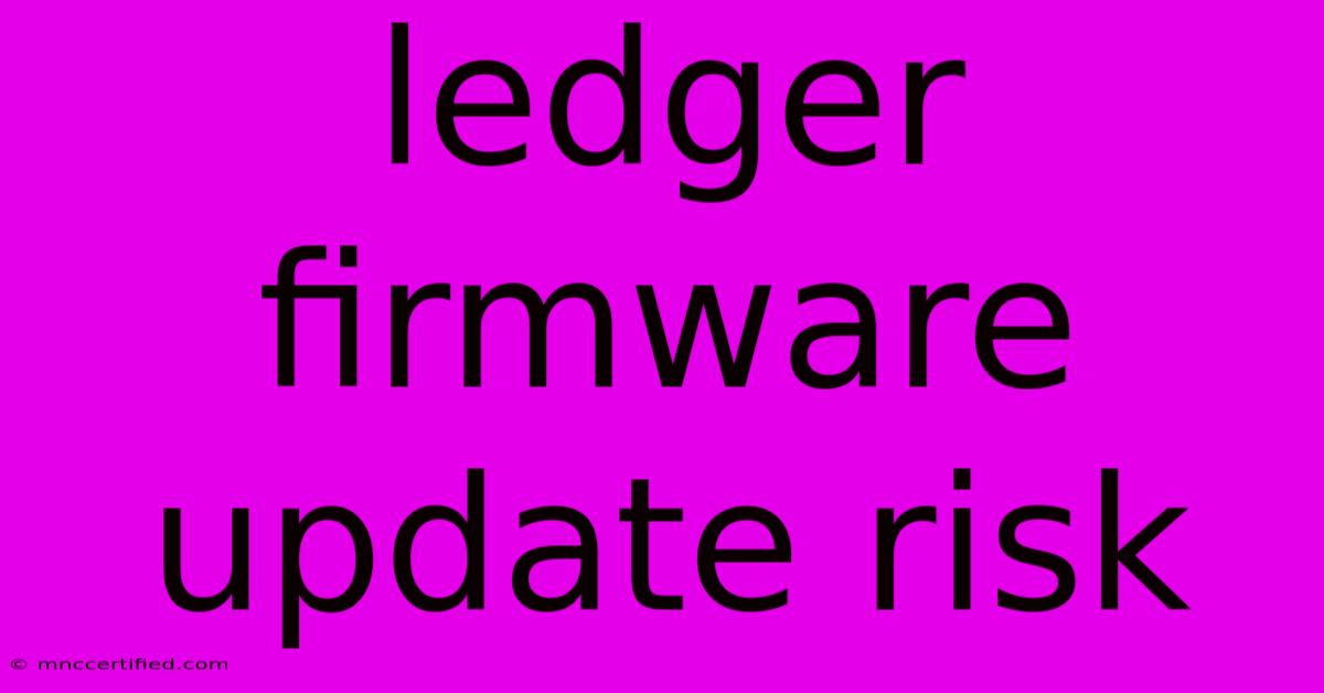 Ledger Firmware Update Risk