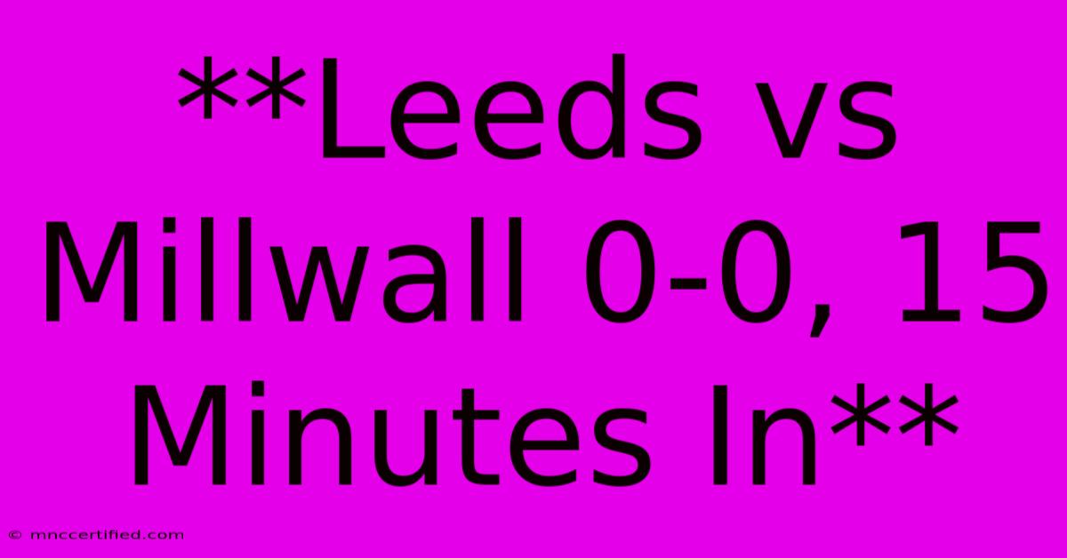 **Leeds Vs Millwall 0-0, 15 Minutes In**