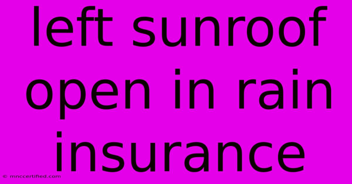 Left Sunroof Open In Rain Insurance