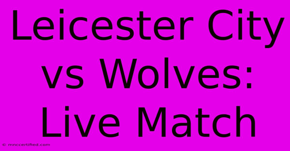 Leicester City Vs Wolves: Live Match