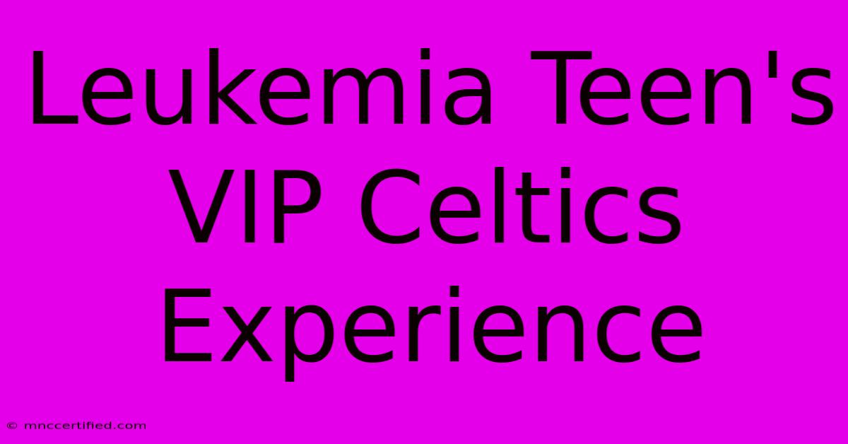 Leukemia Teen's VIP Celtics Experience