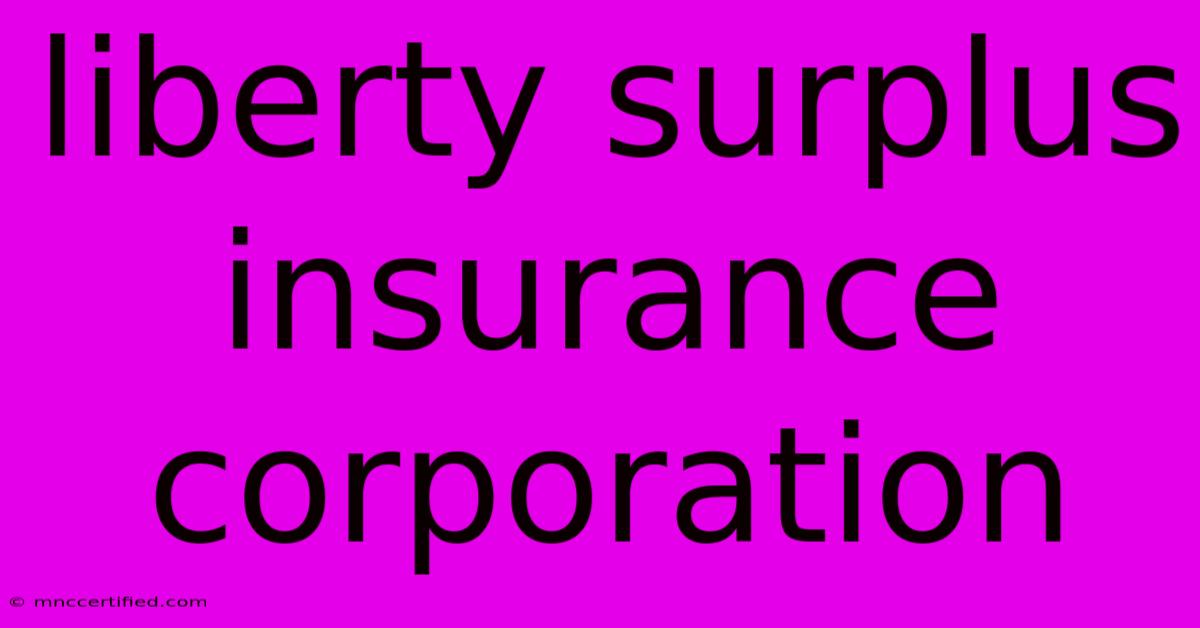 Liberty Surplus Insurance Corporation