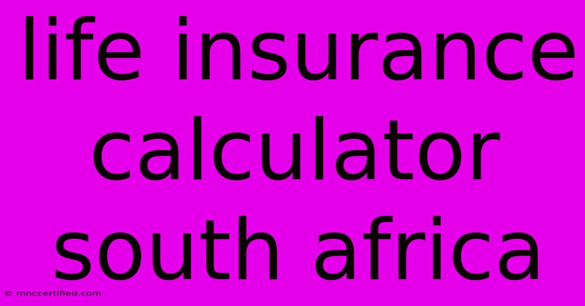 Life Insurance Calculator South Africa