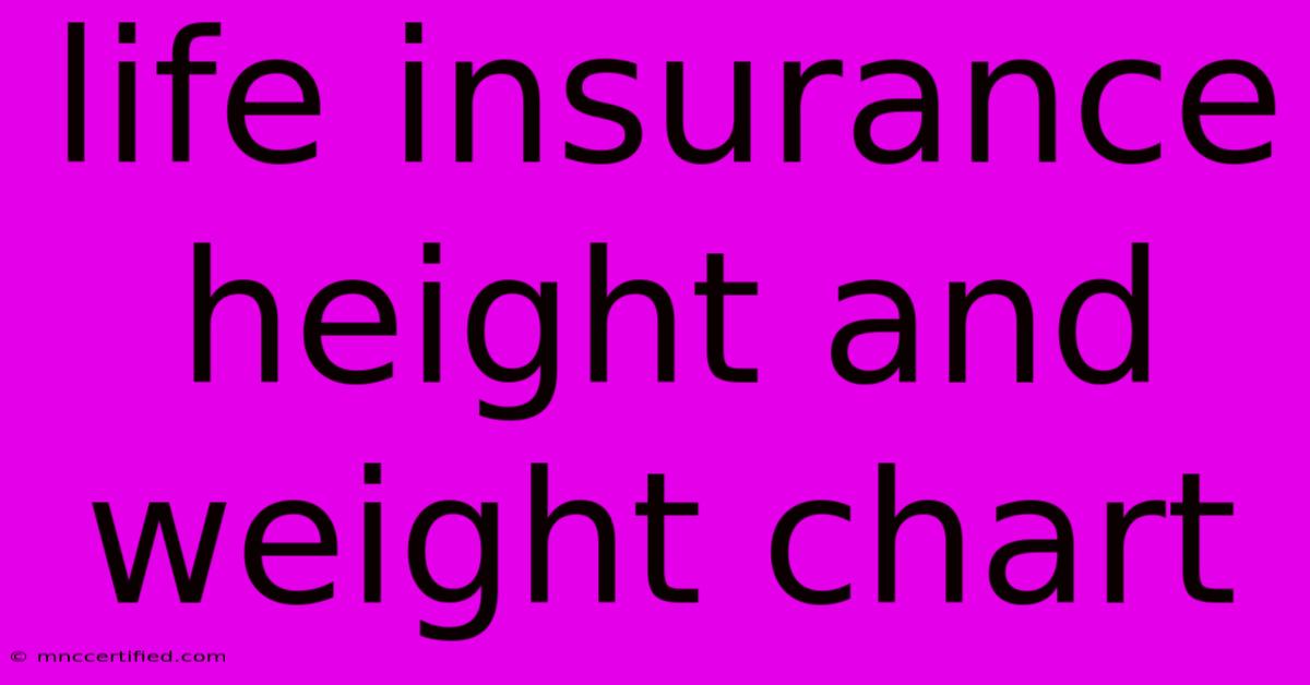 Life Insurance Height And Weight Chart