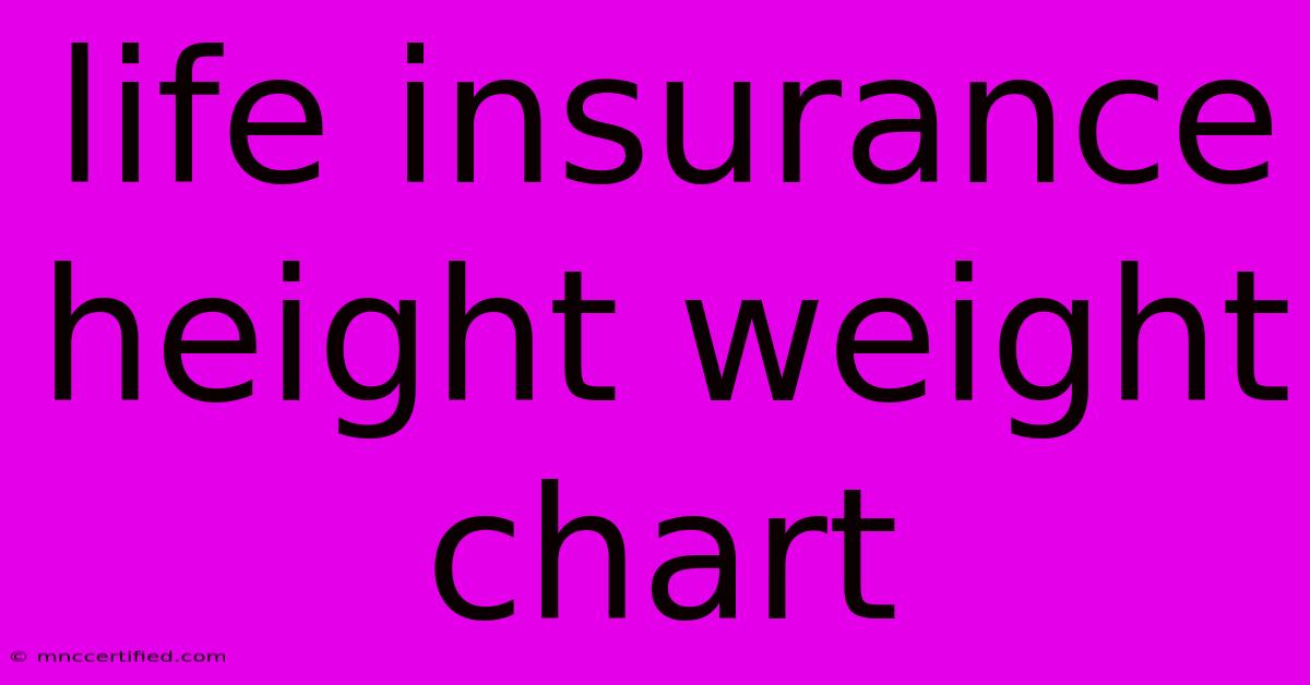 Life Insurance Height Weight Chart