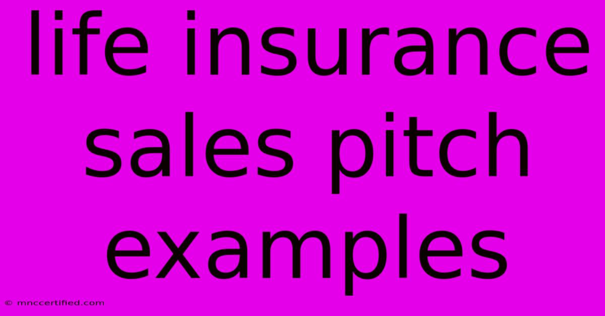 Life Insurance Sales Pitch Examples