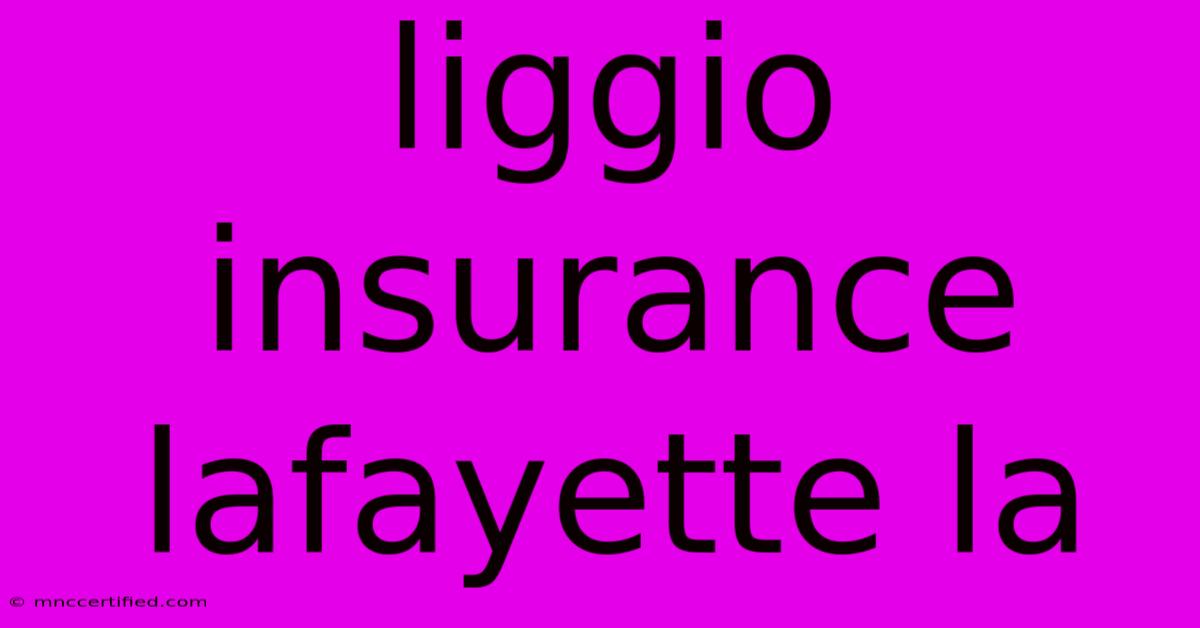 Liggio Insurance Lafayette La