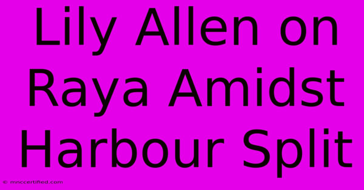 Lily Allen On Raya Amidst Harbour Split