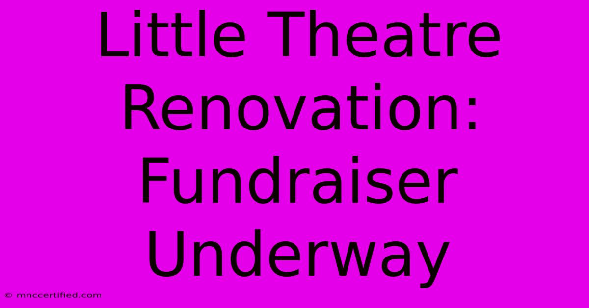 Little Theatre Renovation: Fundraiser Underway