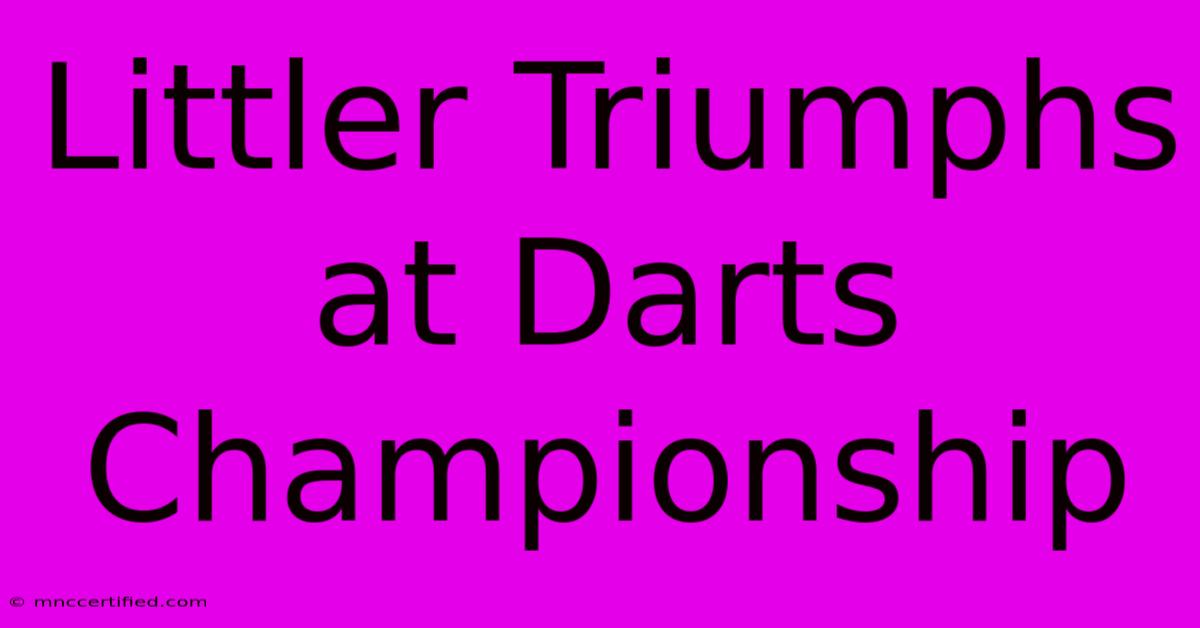 Littler Triumphs At Darts Championship