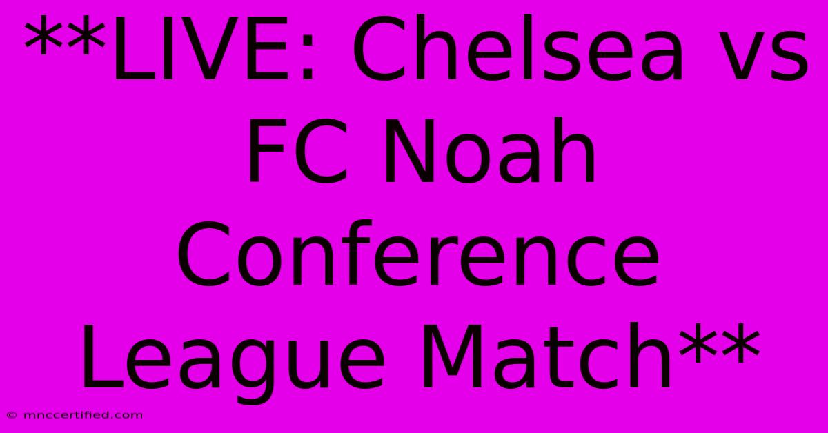 **LIVE: Chelsea Vs FC Noah Conference League Match**