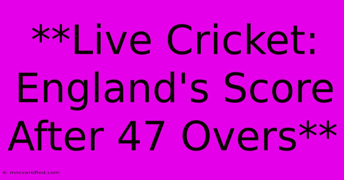 **Live Cricket: England's Score After 47 Overs**