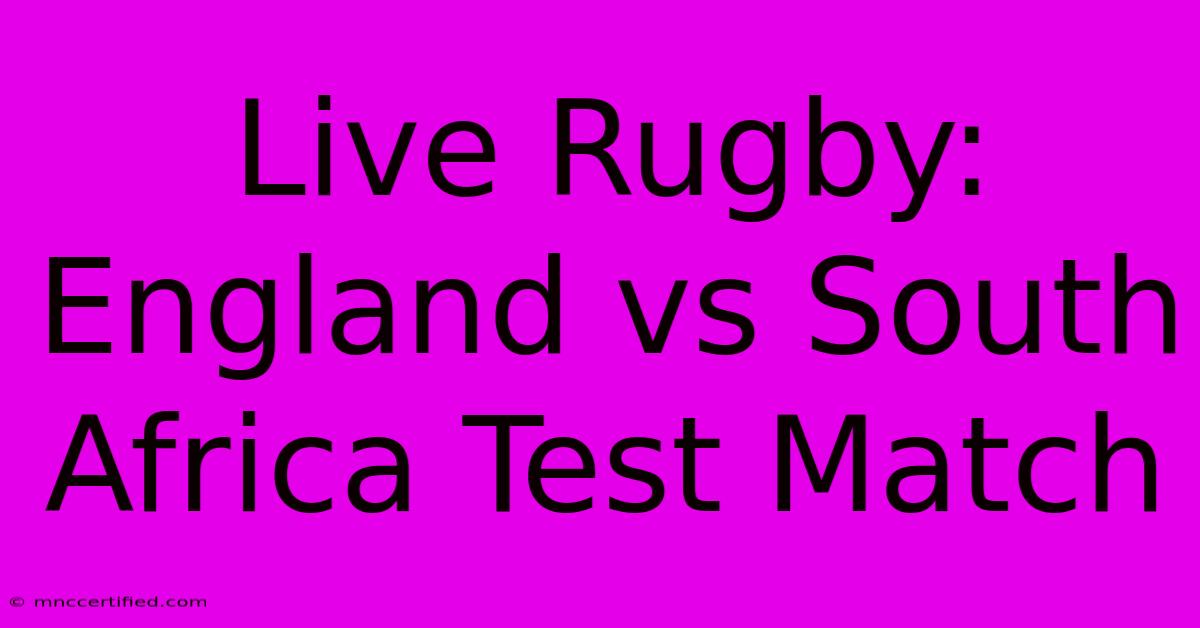 Live Rugby: England Vs South Africa Test Match