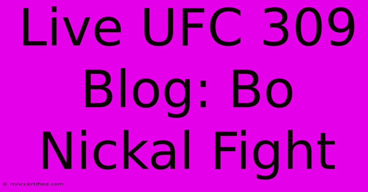 Live UFC 309 Blog: Bo Nickal Fight