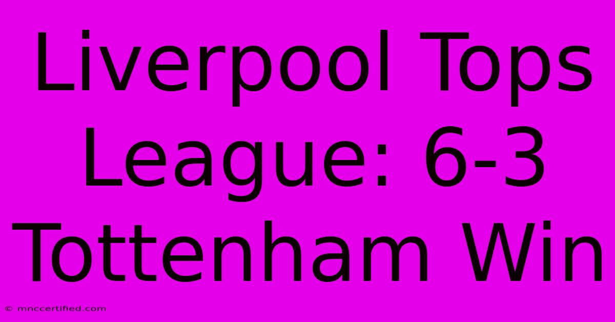 Liverpool Tops League: 6-3 Tottenham Win