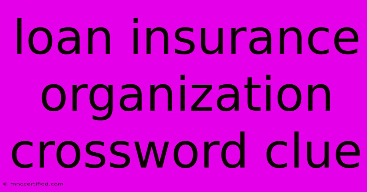 Loan Insurance Organization Crossword Clue