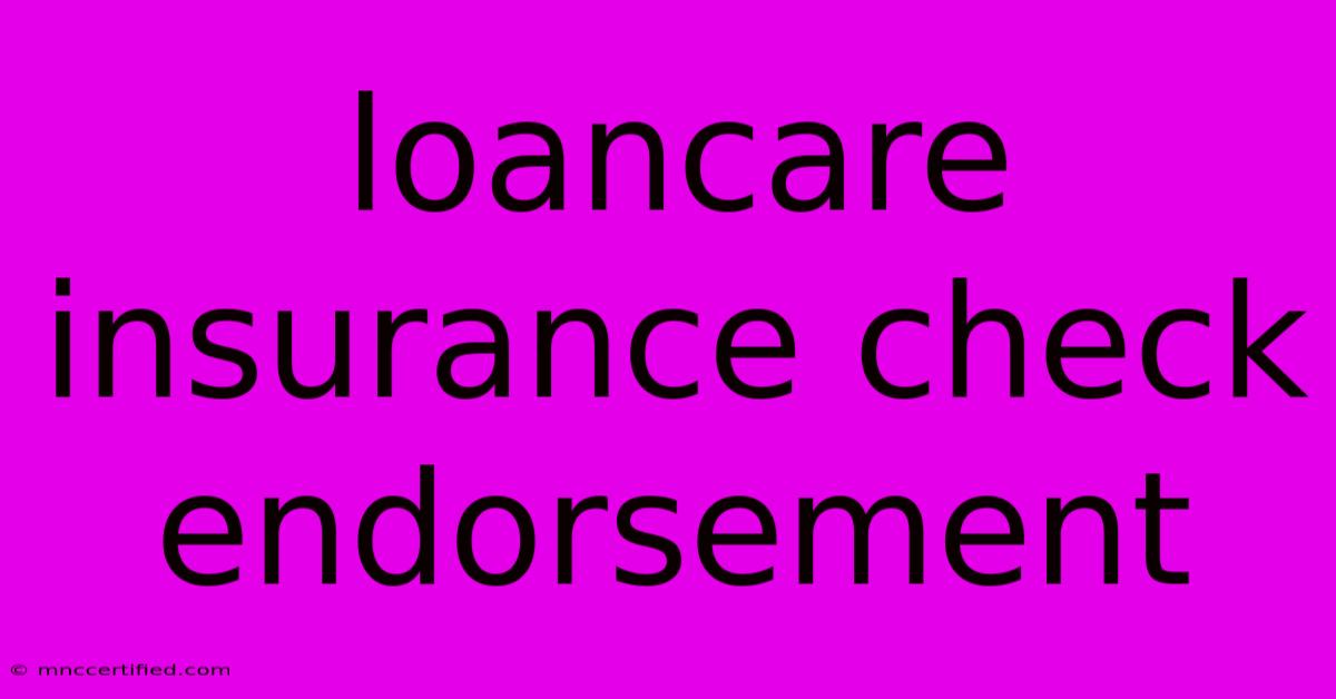 Loancare Insurance Check Endorsement