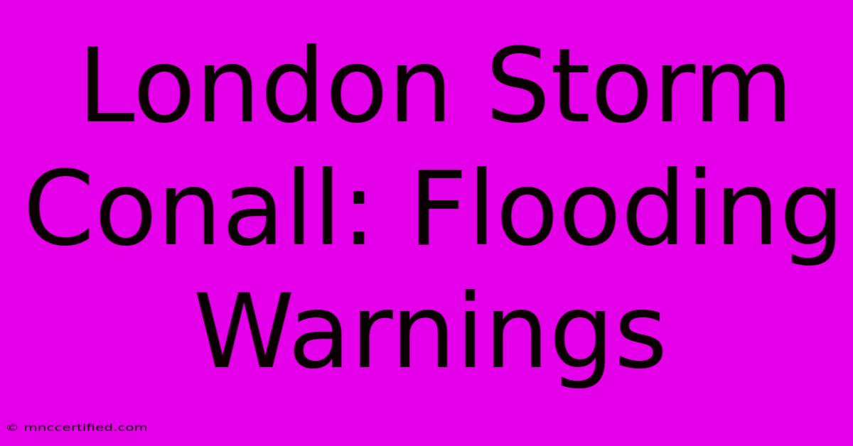 London Storm Conall: Flooding Warnings