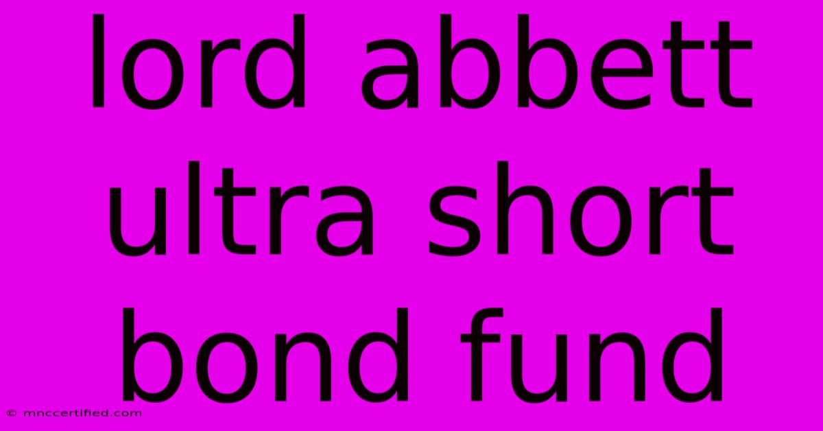 Lord Abbett Ultra Short Bond Fund