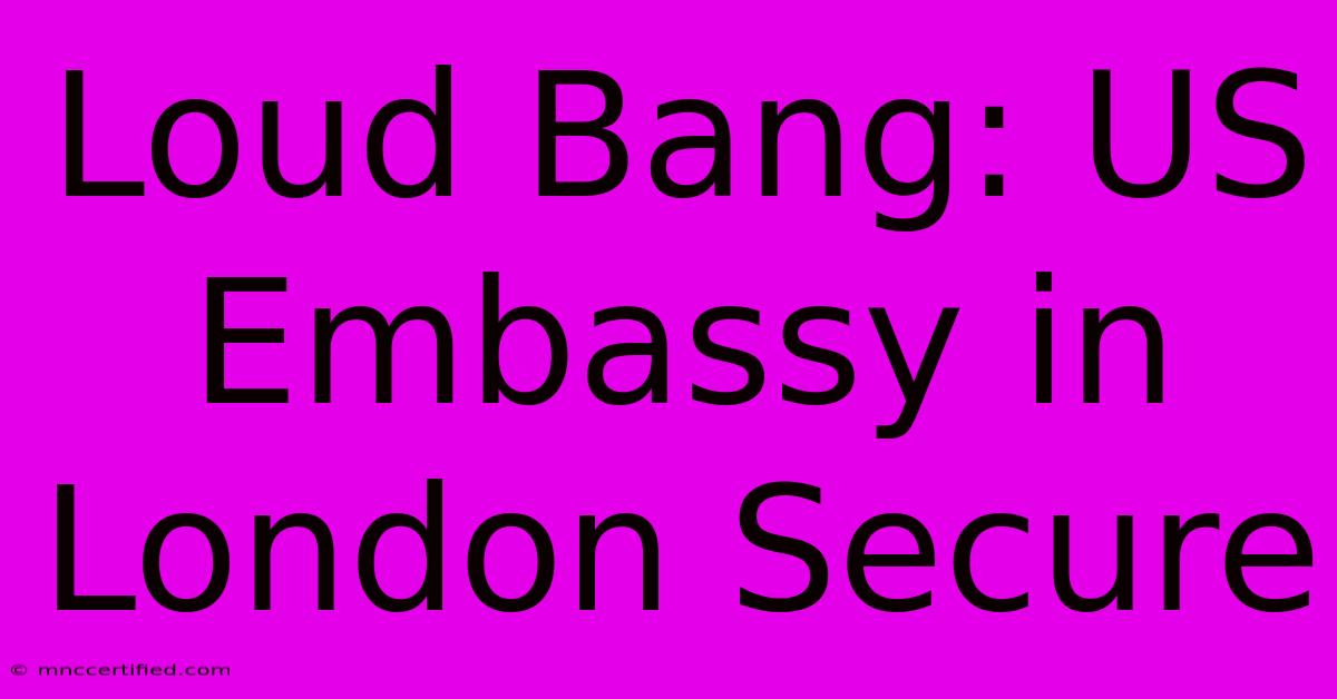 Loud Bang: US Embassy In London Secure