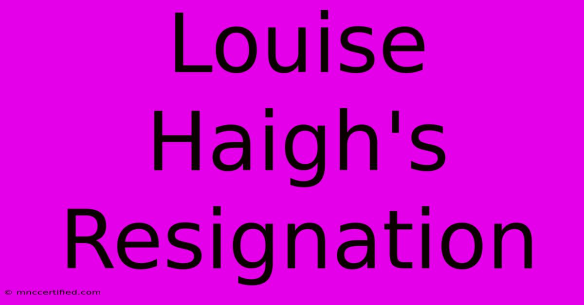 Louise Haigh's Resignation