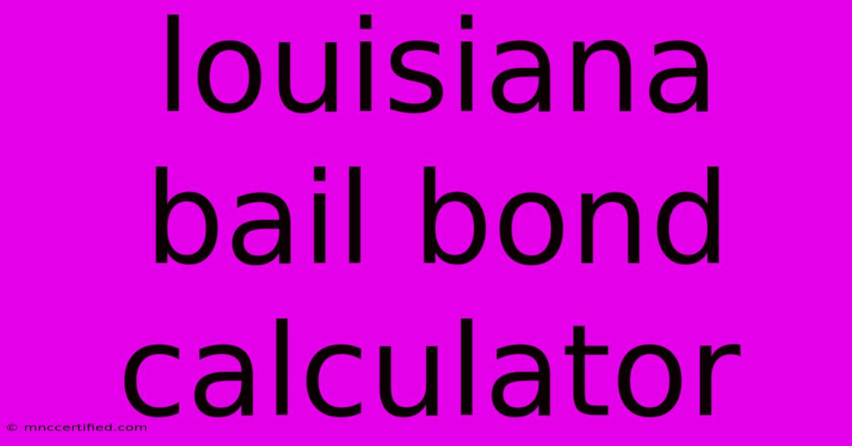 Louisiana Bail Bond Calculator