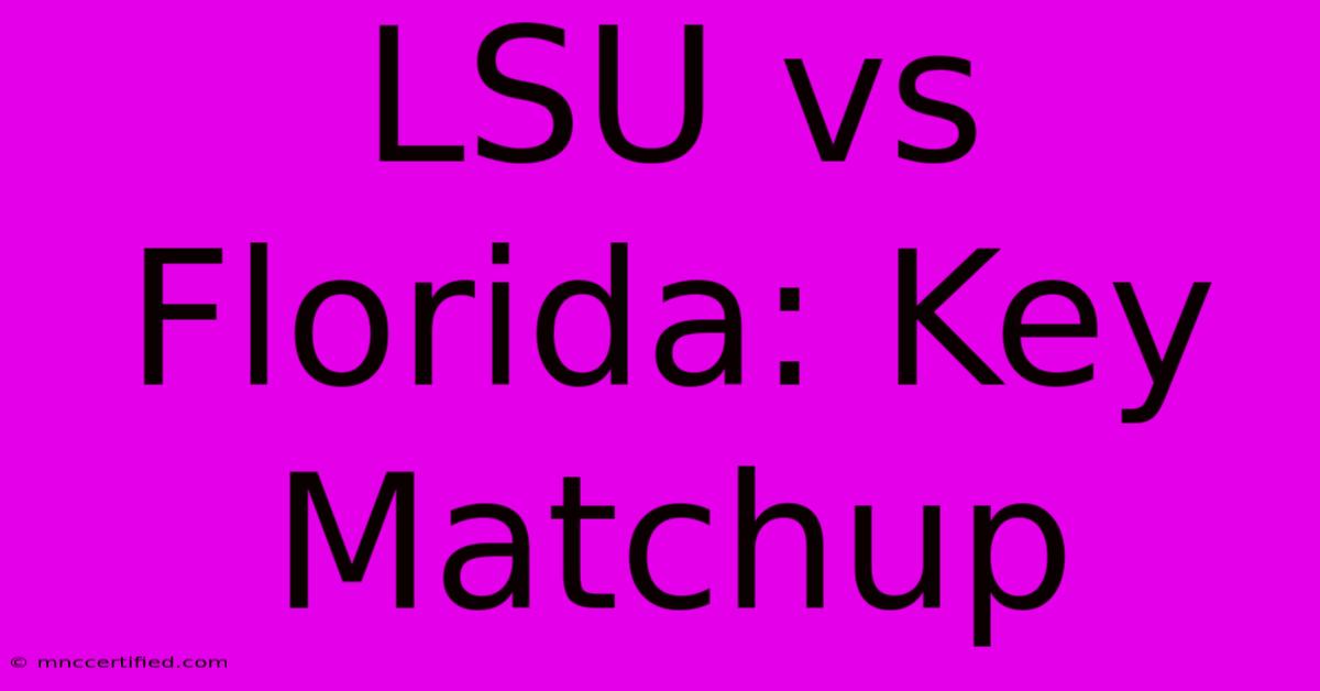 LSU Vs Florida: Key Matchup