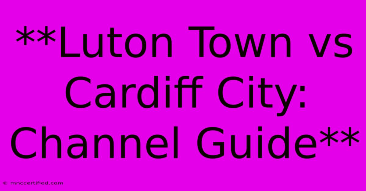 **Luton Town Vs Cardiff City: Channel Guide**