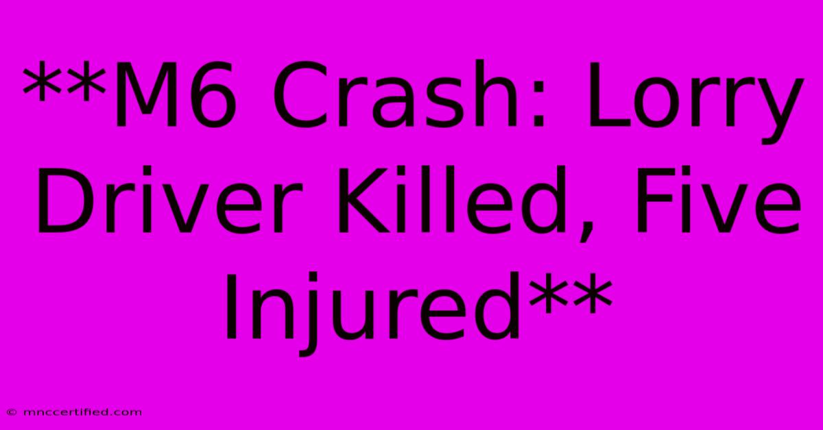 **M6 Crash: Lorry Driver Killed, Five Injured**