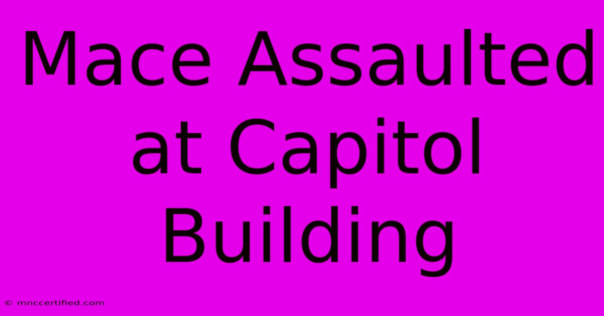 Mace Assaulted At Capitol Building