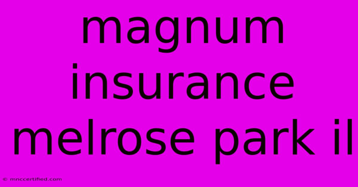 Magnum Insurance Melrose Park Il