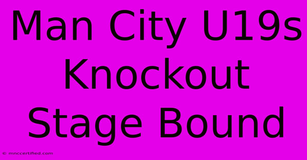 Man City U19s Knockout Stage Bound