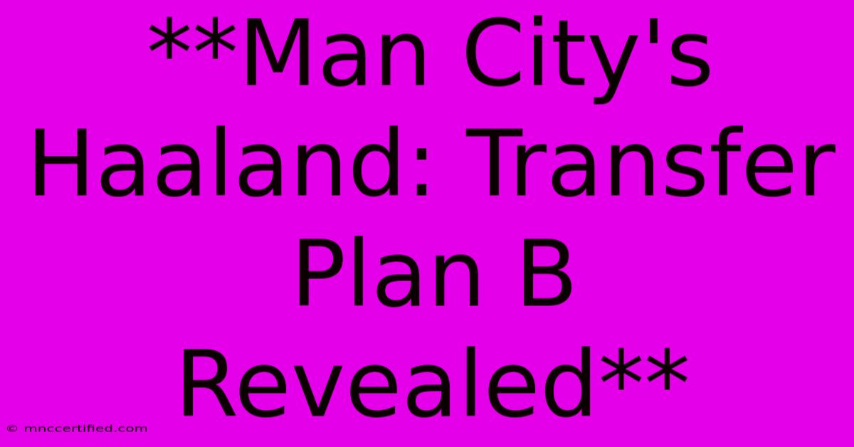 **Man City's Haaland: Transfer Plan B Revealed** 