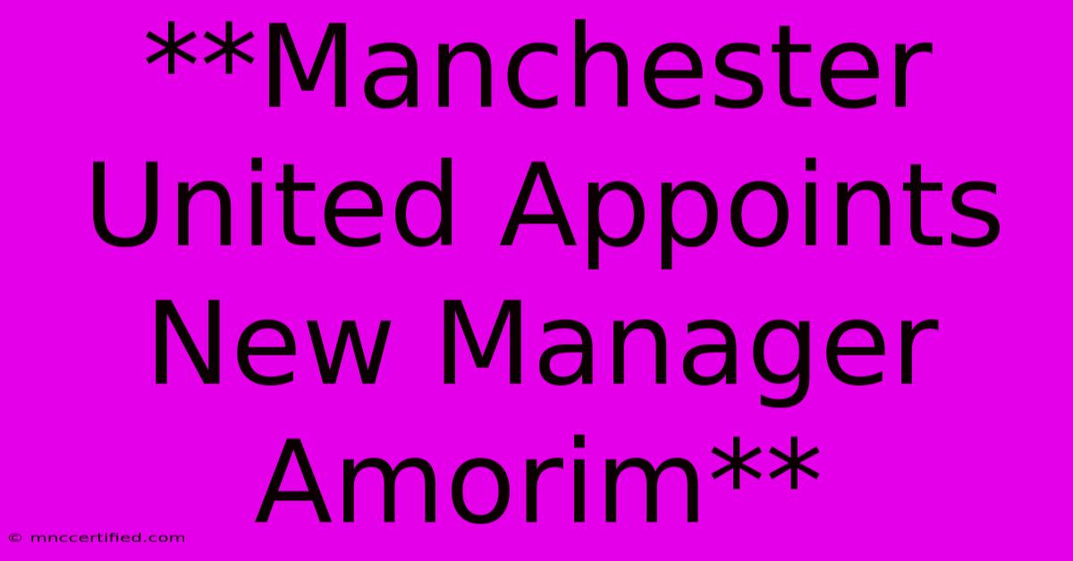 **Manchester United Appoints New Manager Amorim** 