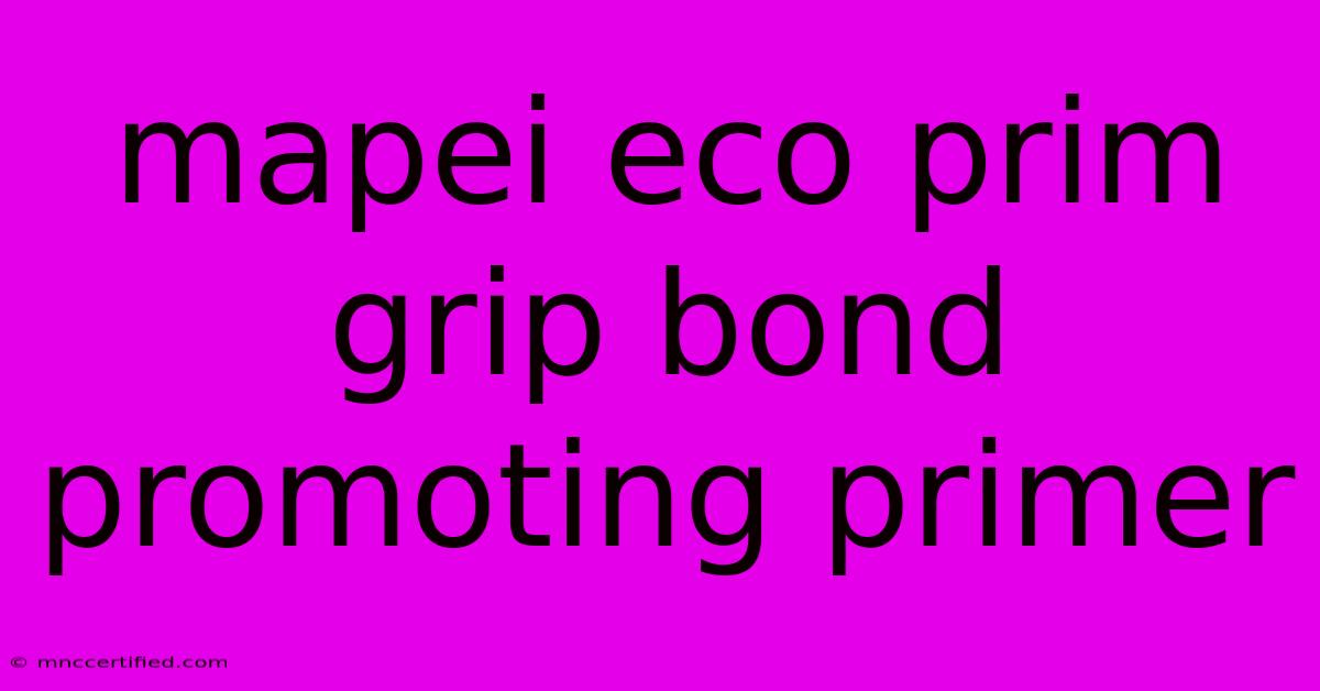 Mapei Eco Prim Grip Bond Promoting Primer