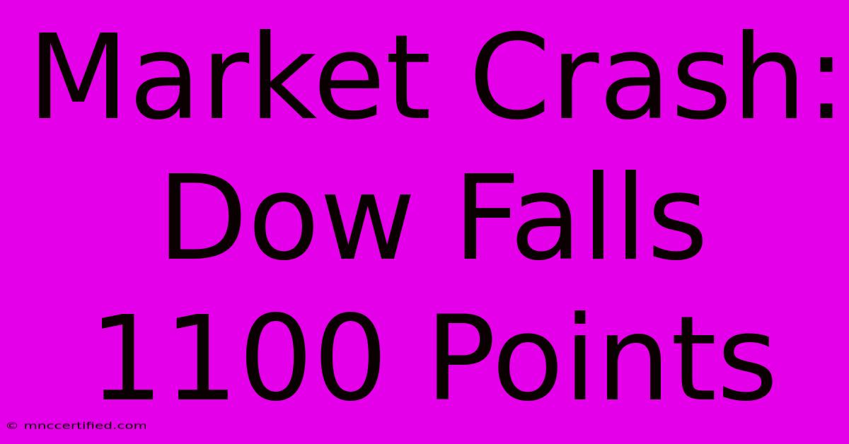 Market Crash: Dow Falls 1100 Points