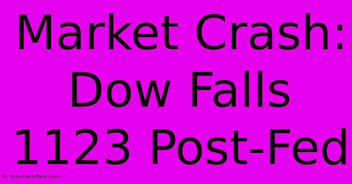 Market Crash: Dow Falls 1123 Post-Fed