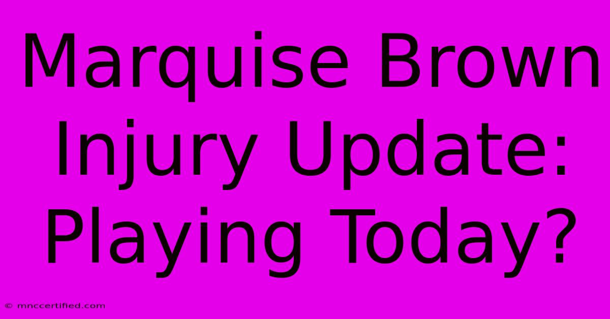 Marquise Brown Injury Update: Playing Today?