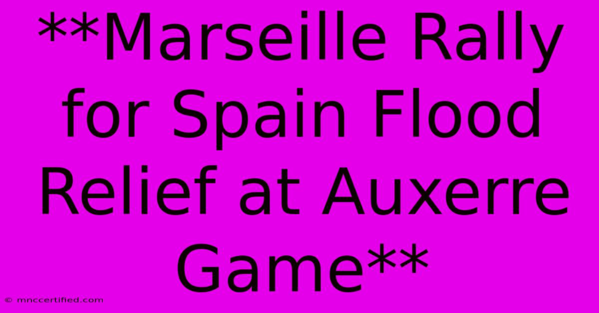 **Marseille Rally For Spain Flood Relief At Auxerre Game**