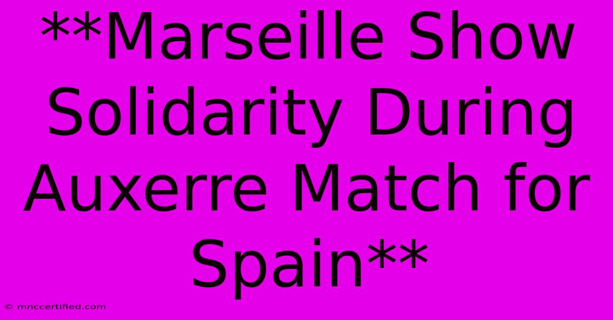 **Marseille Show Solidarity During Auxerre Match For Spain**