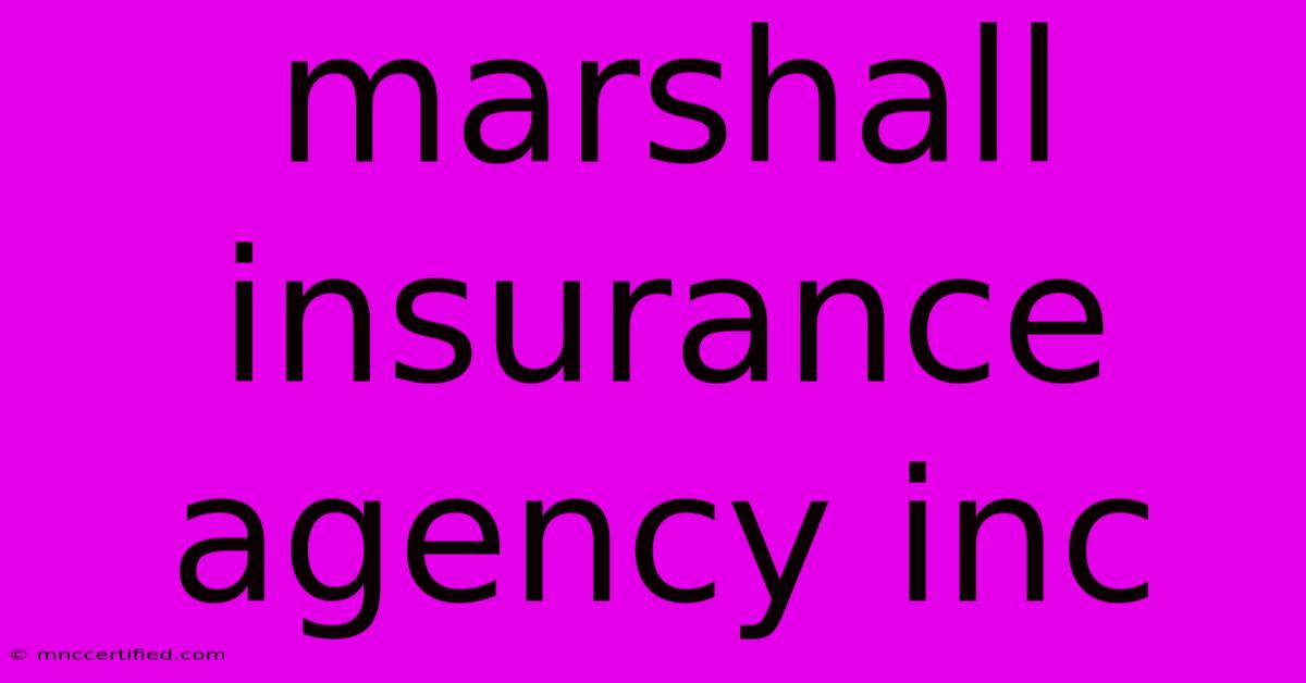 Marshall Insurance Agency Inc