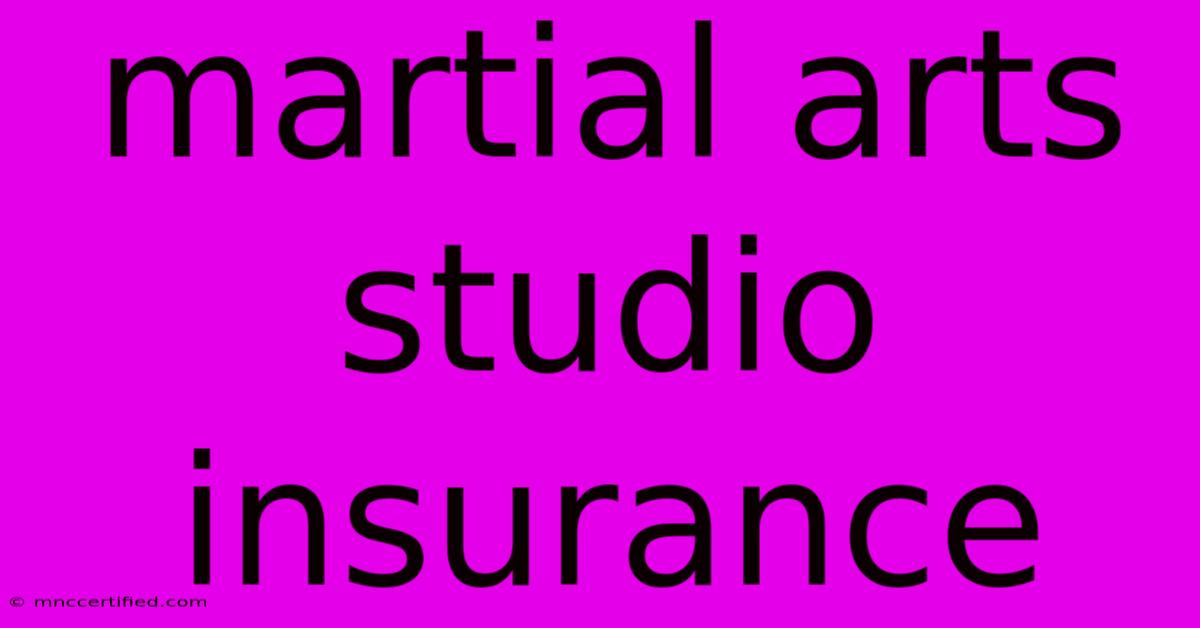 Martial Arts Studio Insurance