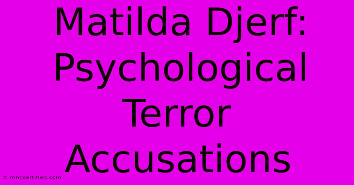 Matilda Djerf: Psychological Terror Accusations